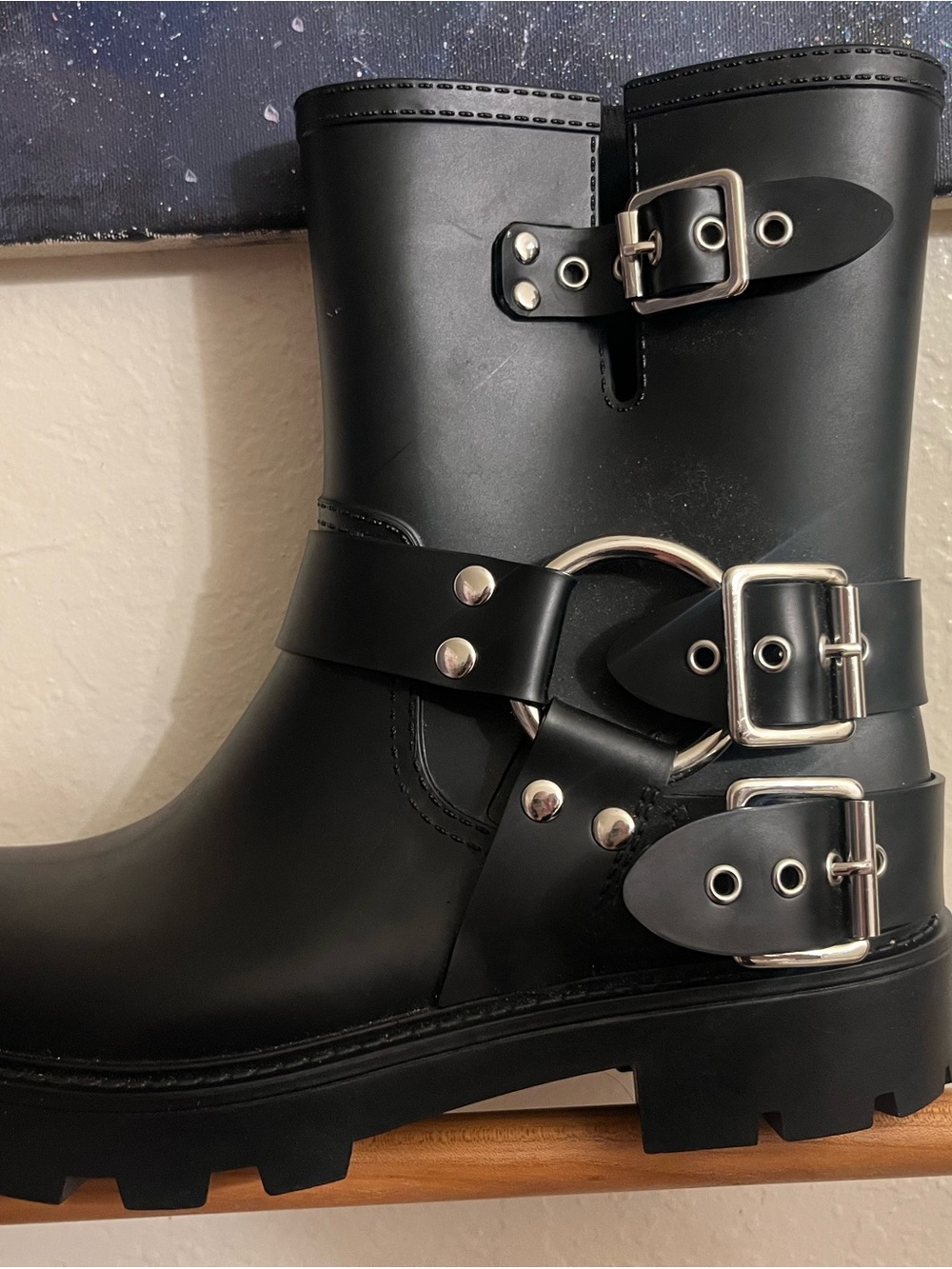 Jeffrey Campbell Black Buckle Boots - Picture 2 of 3